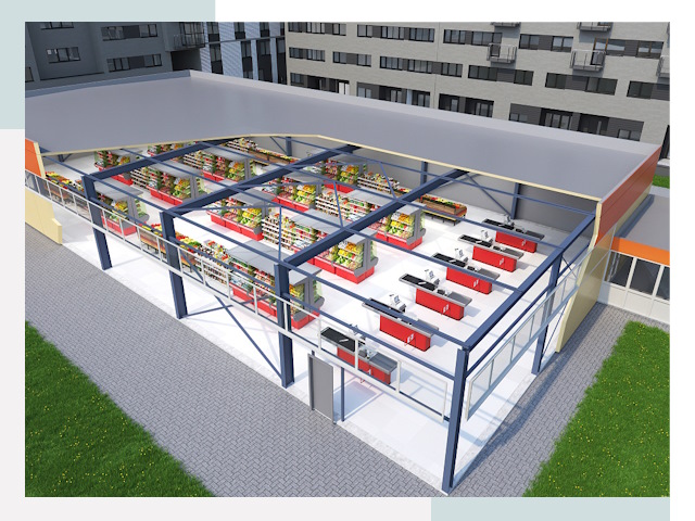 Строительство магазинов в Костомукша от 612 руб. за м²