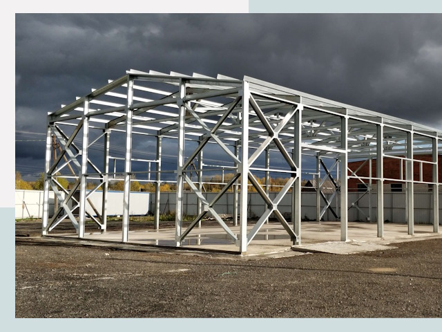 Двускатные ангары в Костомукша от 612 руб. за квадрат