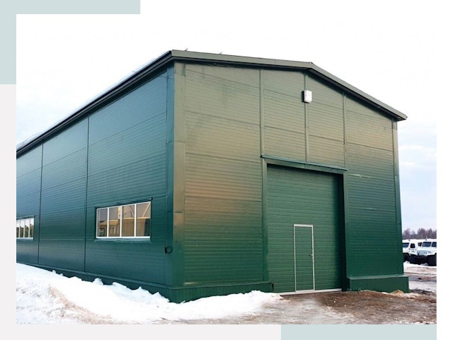 Двускатные ангары в Костомукше