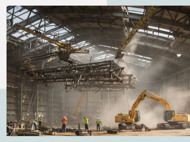 Демонтаж ангаров в Костомукше от 612 руб. за м²